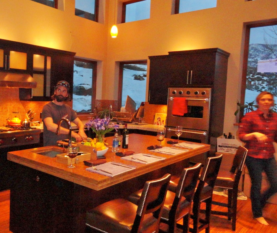 John working in the kitchen